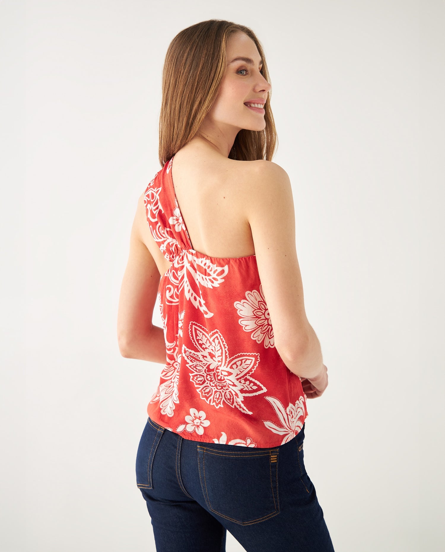 Camisa a una manga para mujer - Naranja