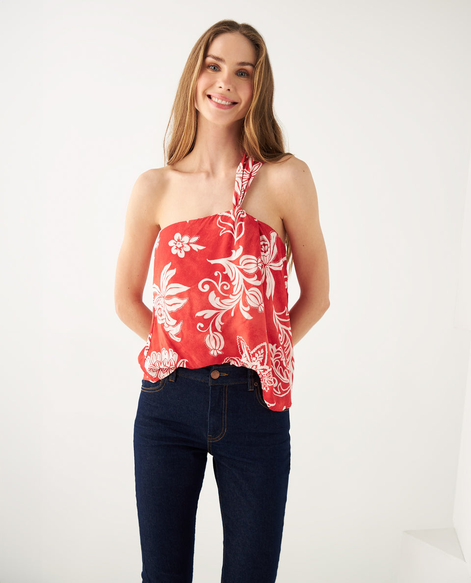 Camisa a una manga para mujer - Naranja 34_612F005_NAR181555_6