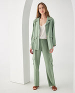 Camisa tipo chaqueta para mujer - Verde