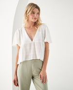 Camisa con escote en V para mujer - Blanco
