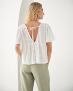 Camisa con escote en V para mujer - Blanco