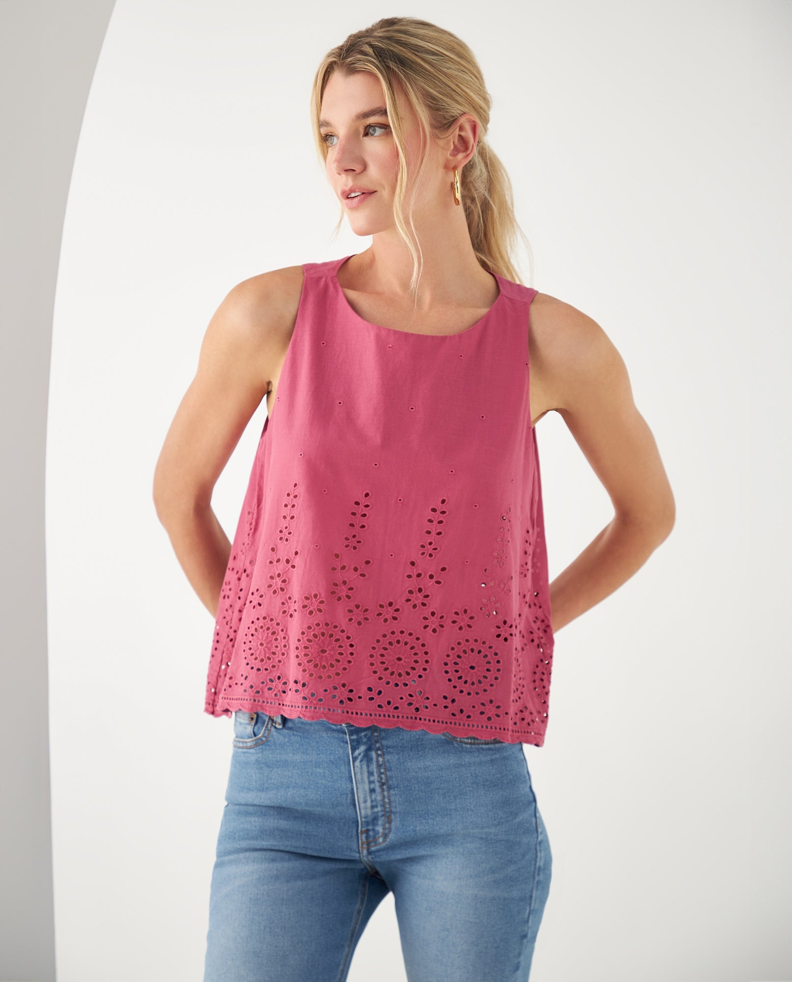Camisa con detalles desagujados para mujer - Rosa 34_612F016_ROS171723_0