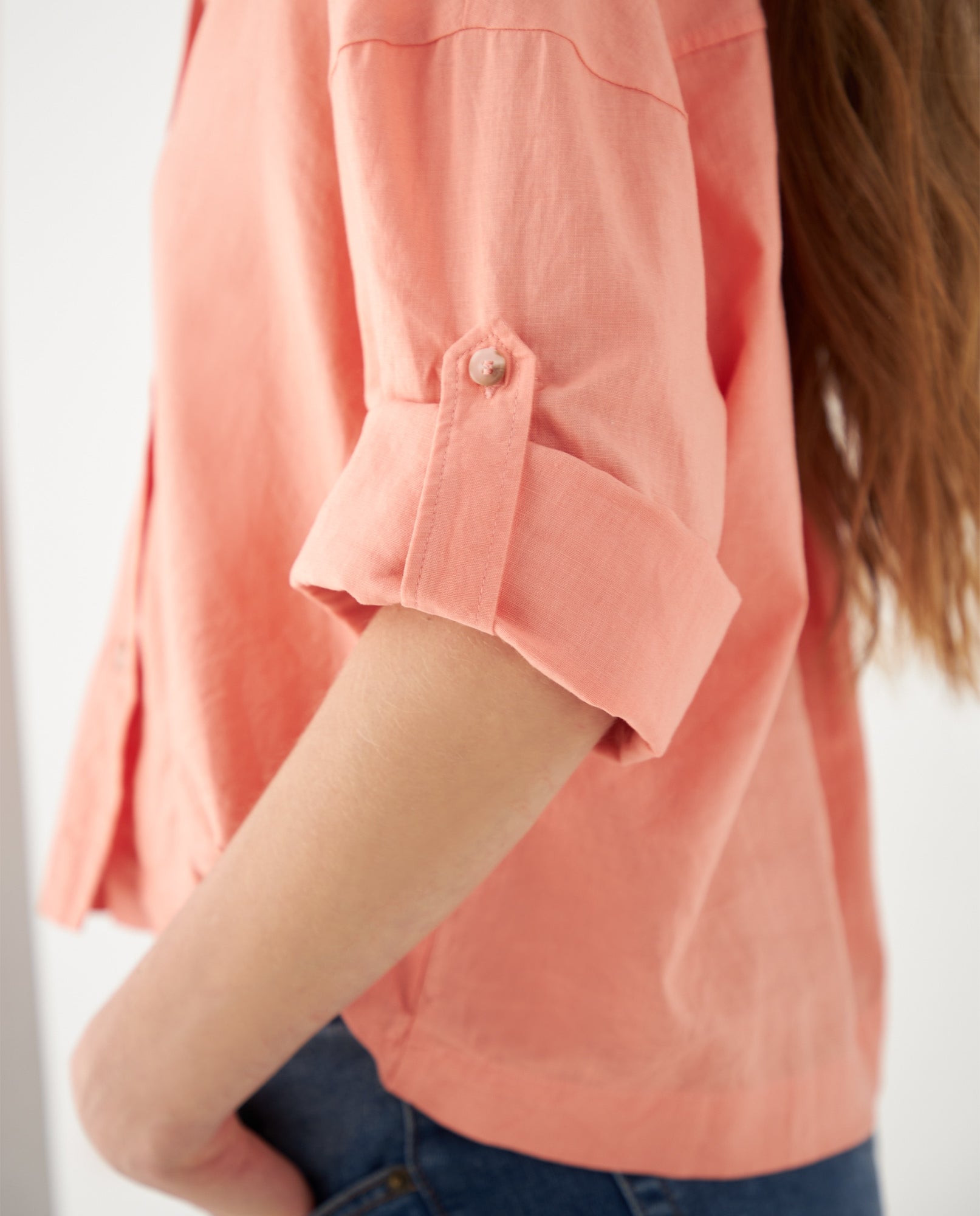 Camisa de manga Largo graduable para mujer - Rosa 34_612F017_ROS161329_3
