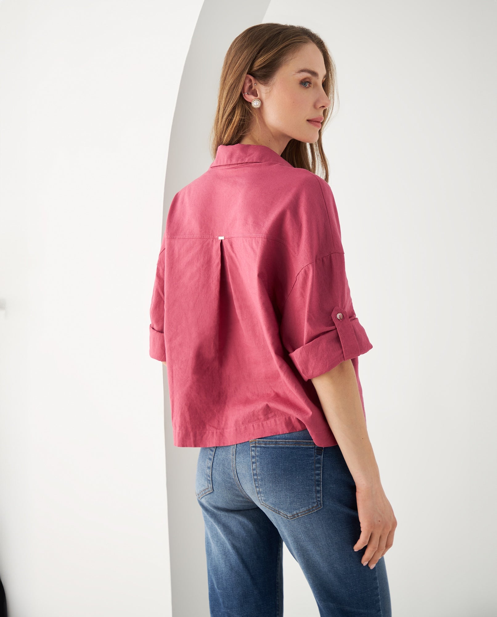 Camisa de manga Largo graduable para mujer - Rosa 34_612F017_ROS171723_4