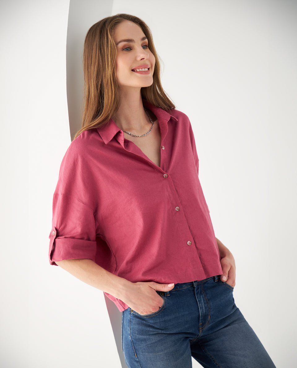 Camisa de manga Largo graduable para mujer - Rosa 34_612F017_ROS171723_6