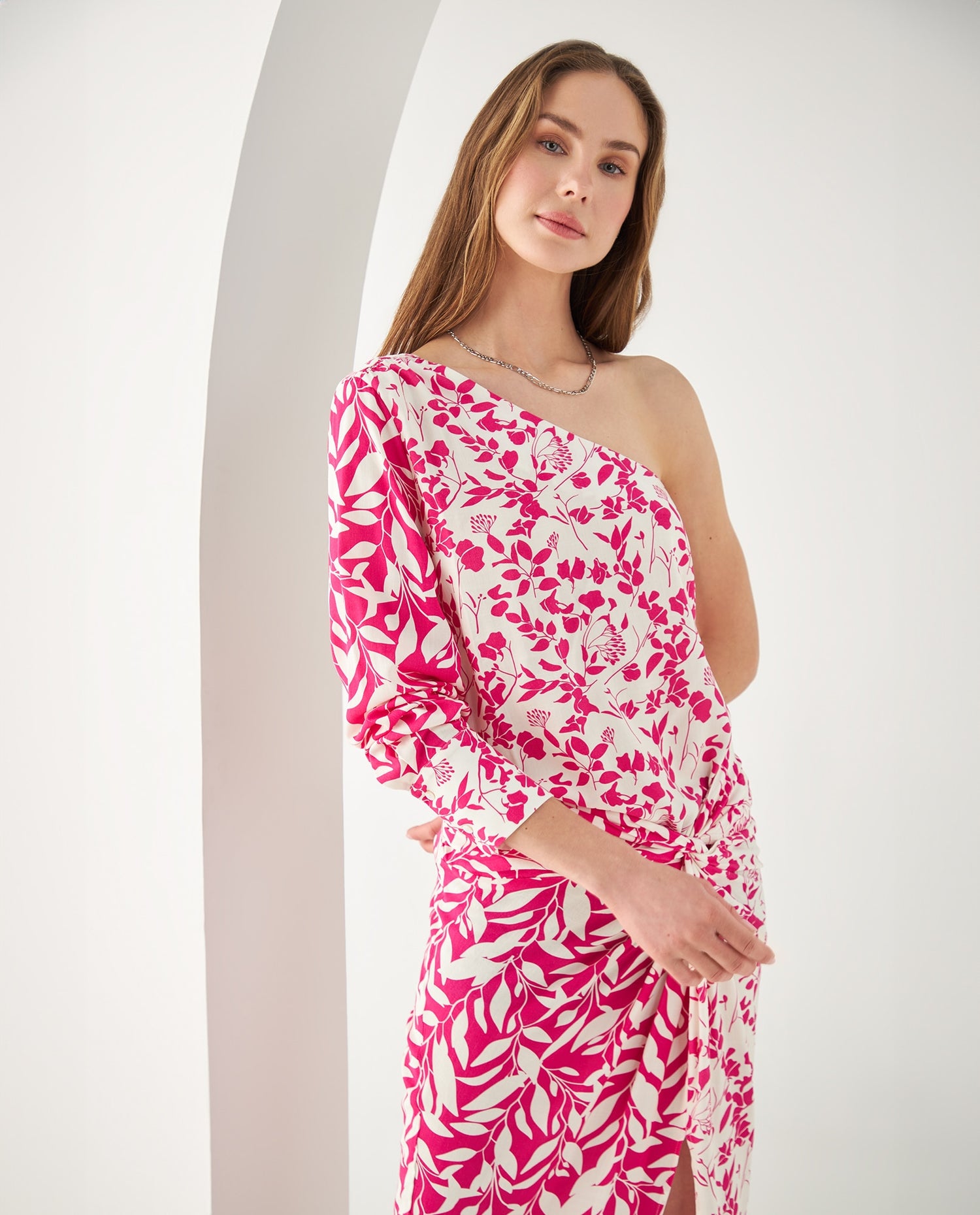 Camisa con estampado de flores para mujer - Rosa