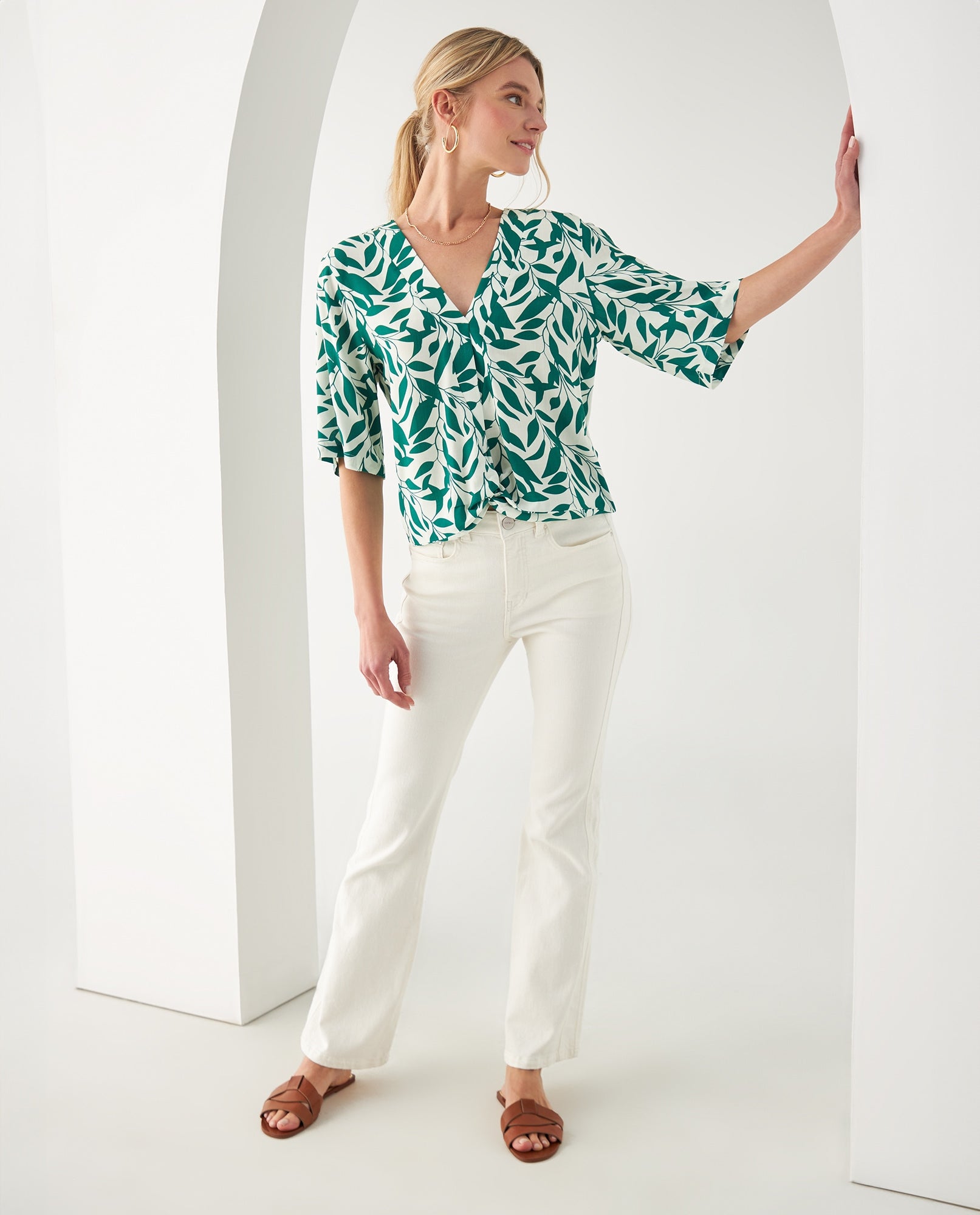 Camisa de tela fluida para mujer - Crudo 34_612F021_CRU110602_5