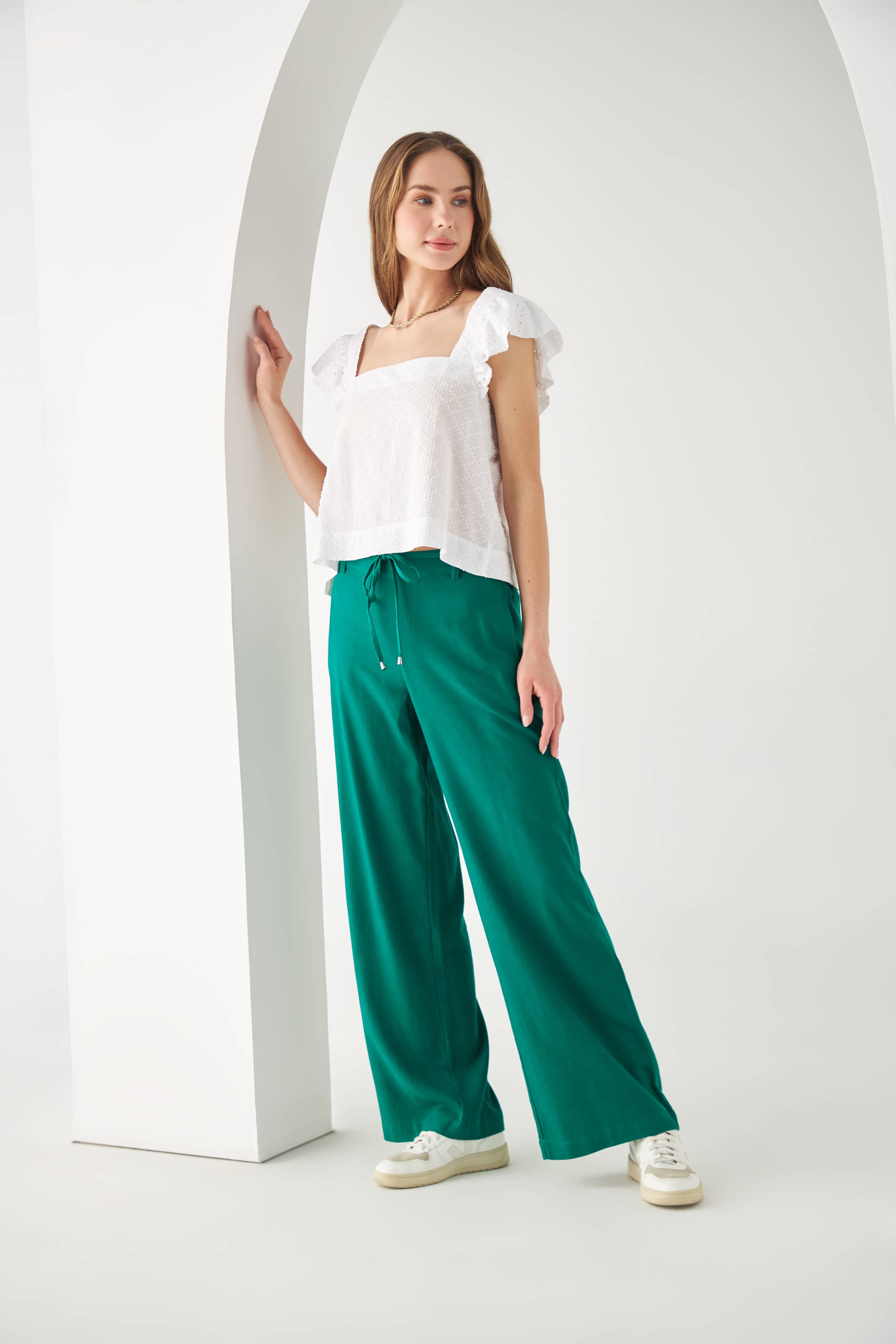 Camisa manga sisa con bolero para mujer - Blanco 34_612F026_BLA114001_6