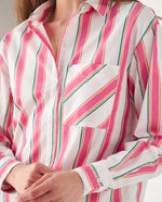 Camisa con diseño a rayas para mujer - Blanco