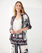 Camisa con mix de estampados para mujer - Blanco