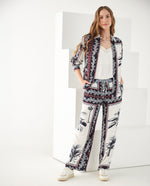 Camisa con mix de estampados para mujer - Blanco