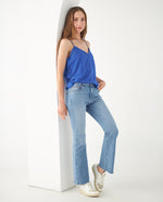 Camisa con escote en V para mujer - Azul