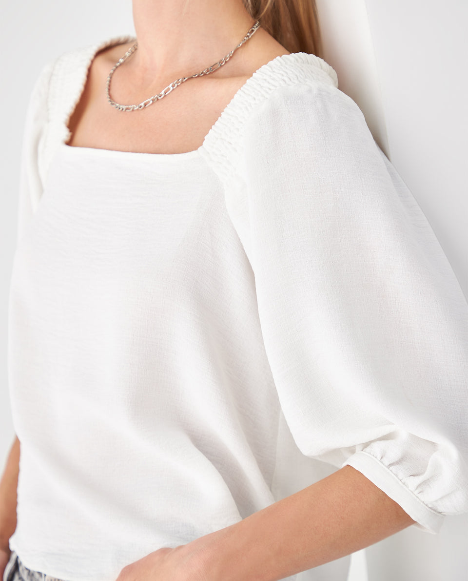 Camisa manga 3/4 para mujer - Blanco 34_612F038_BLA110601_3