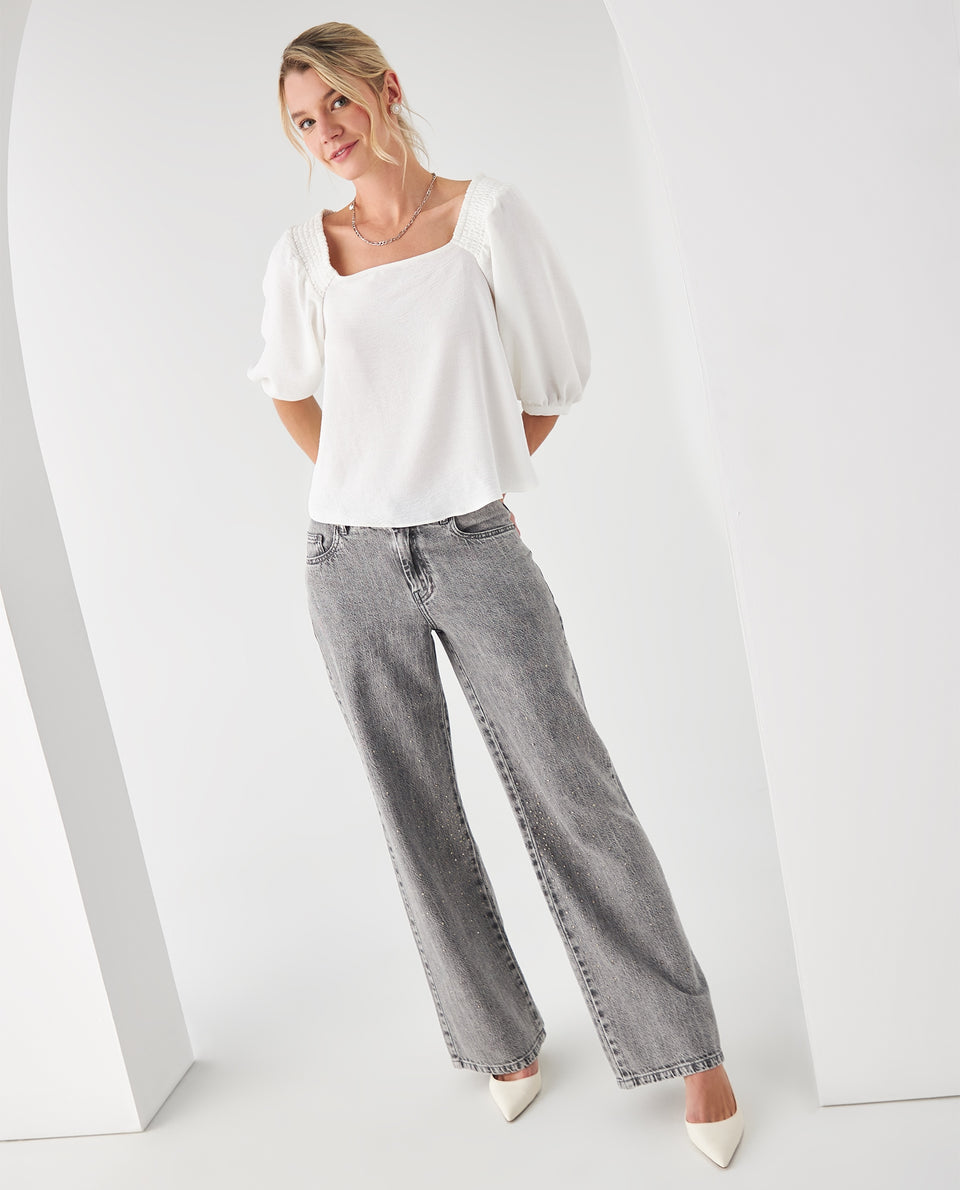 Camisa manga 3/4 para mujer - Blanco 34_612F038_BLA110601_5