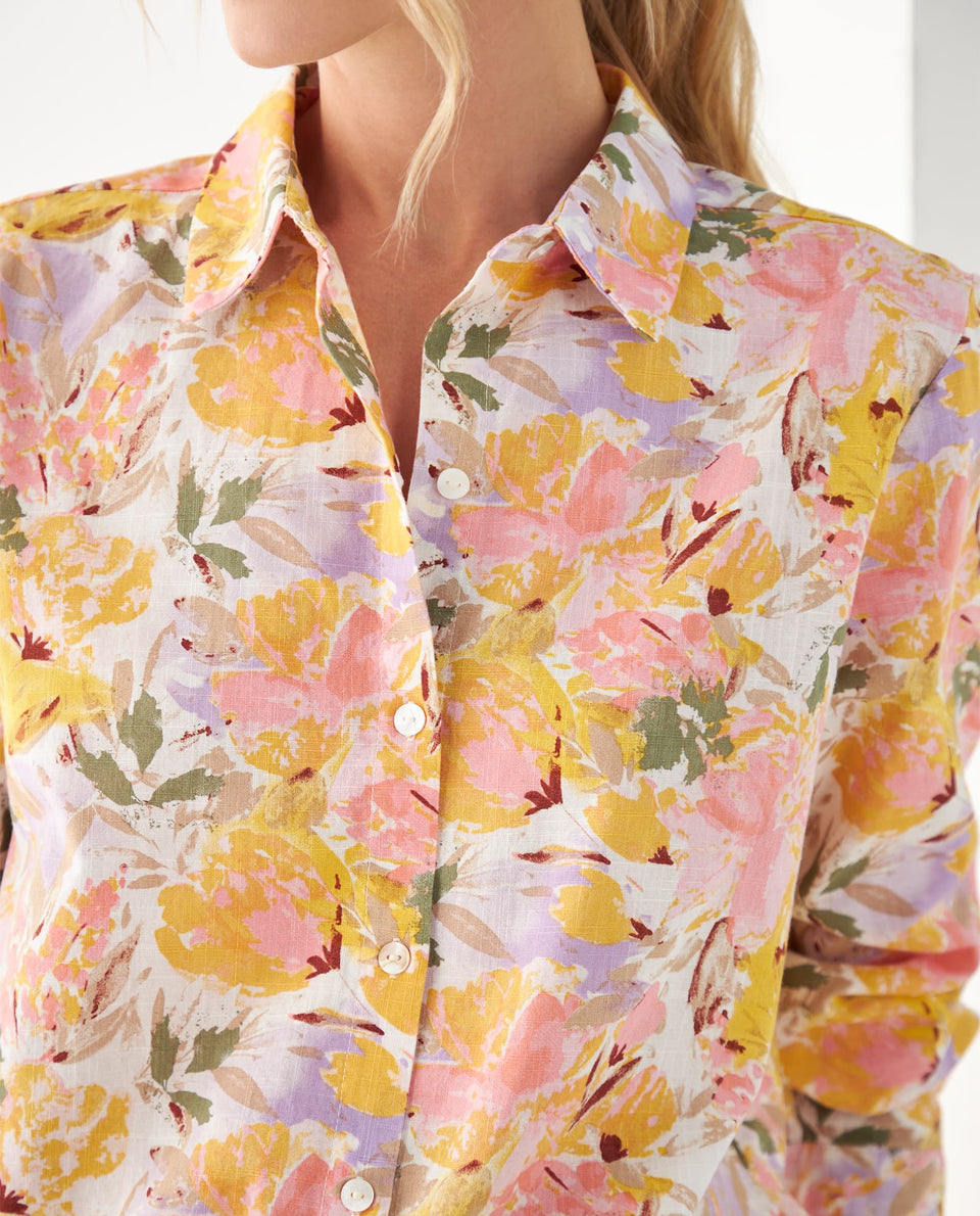 Camisa con estampado de flores para mujer - Amarillo 34_612F042_AMA110510_3