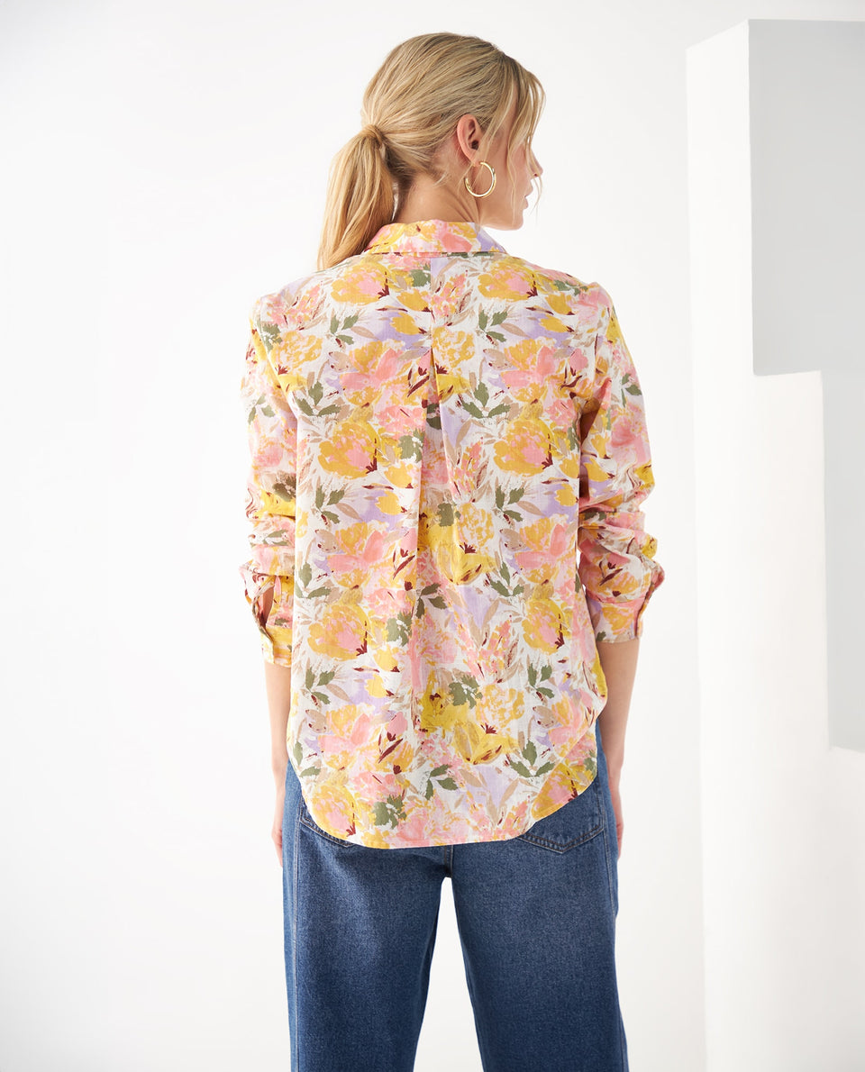 Camisa con estampado de flores para mujer - Amarillo 34_612F042_AMA110510_4