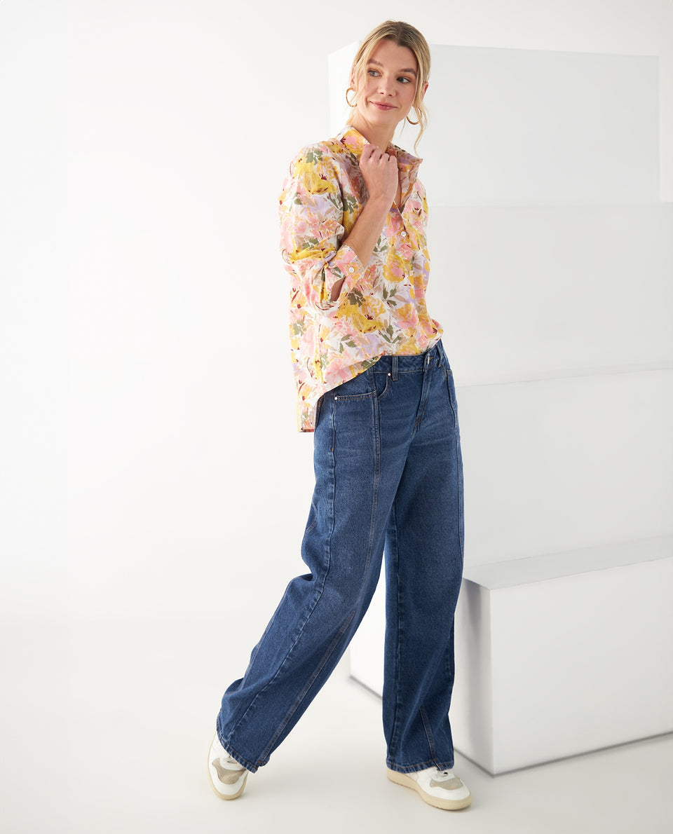Camisa con estampado de flores para mujer - Amarillo 34_612F042_AMA110510_6