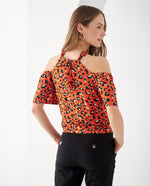 Camisa de cuello alto para mujer - Naranja