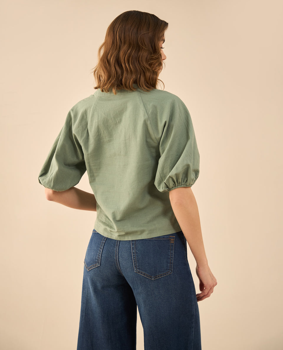 Camisa manga 3/4 para mujer - Verde 34_612G002_VER176212_4