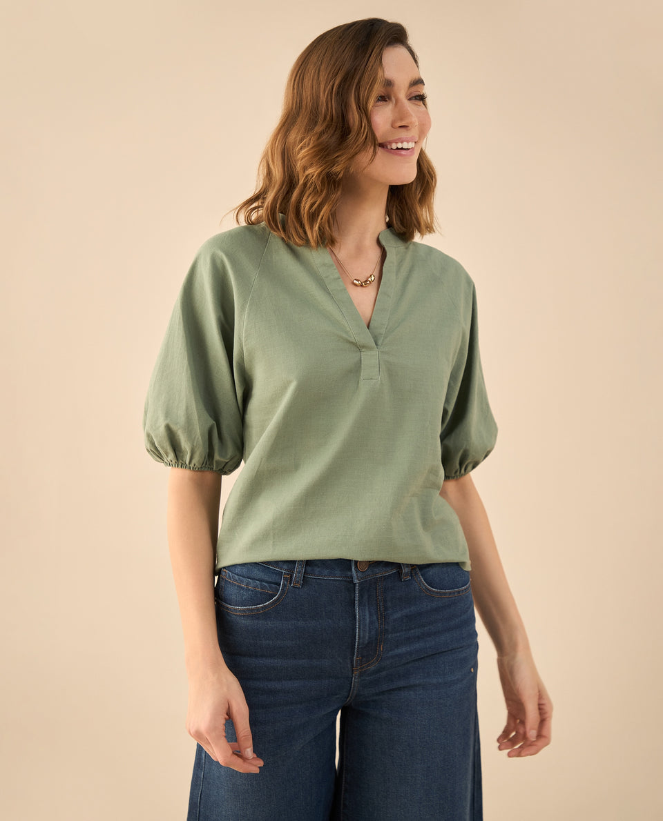 Camisa manga 3/4 para mujer - Verde 34_612G002_VER176212_6