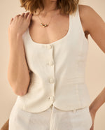 Camisa de escote redondo para mujer - Blanco
