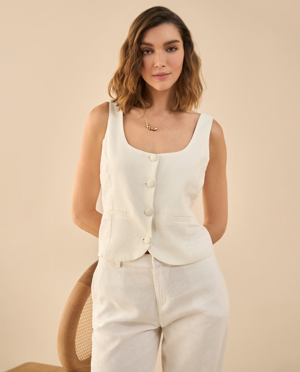 Camisa de escote redondo para mujer - Blanco 34_612G004_BLA114202_6