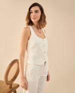 Camisa de escote redondo para mujer - Blanco
