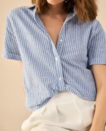 Camisa a rayas para mujer - Azul