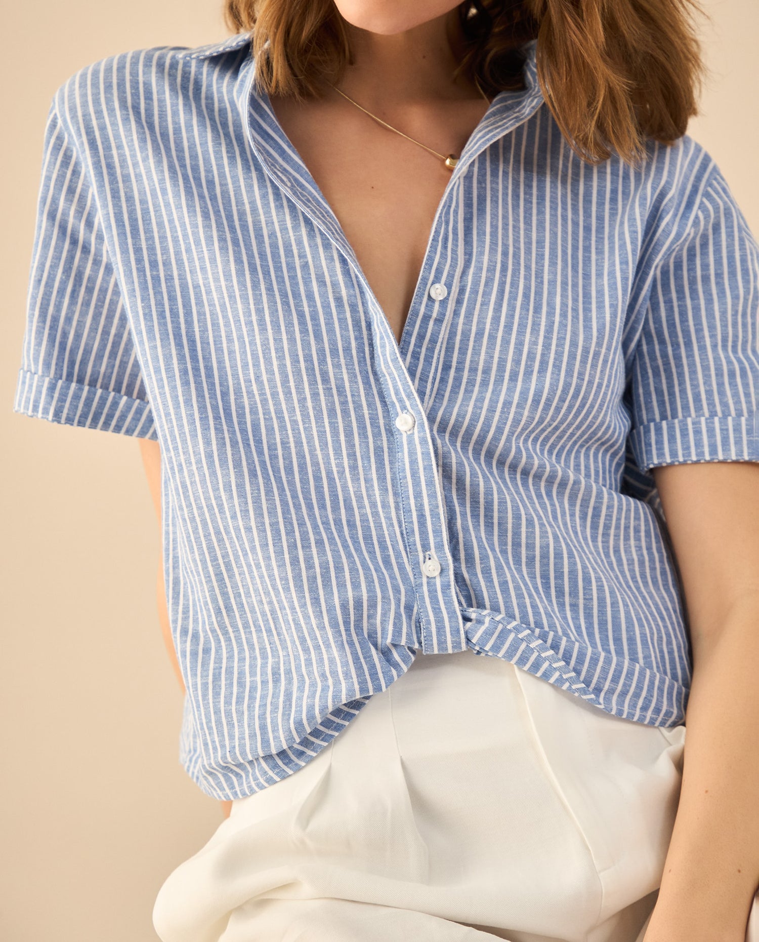 Camisa a rayas para mujer - Azul