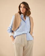 Camisa de largo asimétrico para mujer - Azul 34_612G011_AZU193921_0