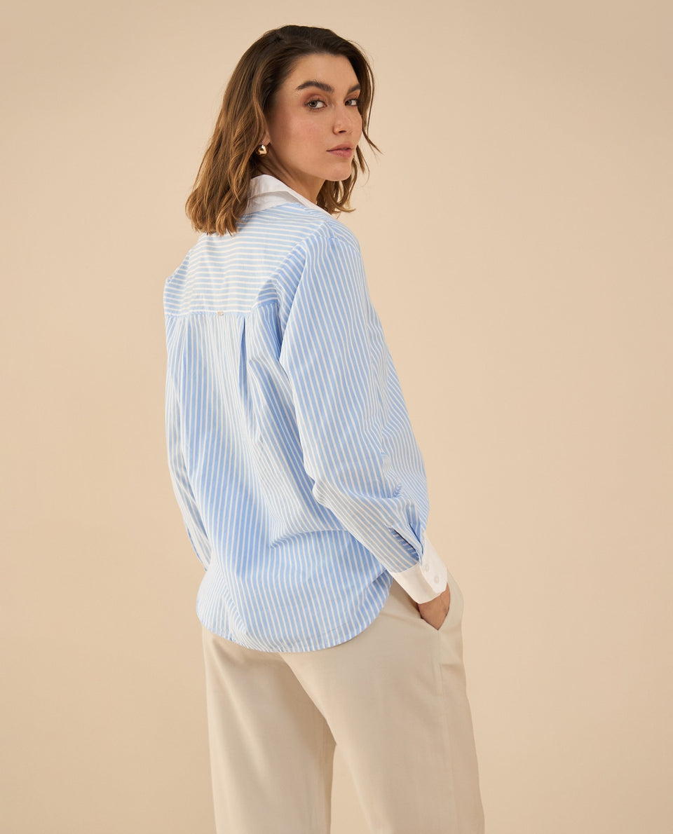 Camisa de largo asimétrico para mujer - Azul 34_612G011_AZU193921_4