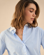 Camisa de largo asimétrico para mujer - Azul 34_612G011_AZU193921_5