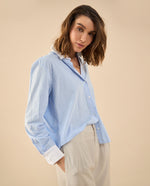 Camisa de largo asimétrico para mujer - Azul 34_612G011_AZU193921_6