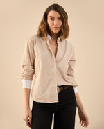 Camisa de largo asimétrico para mujer - Café 34_612G011_CAF171320_3