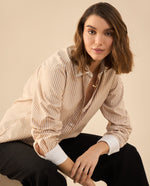 Camisa de largo asimétrico para mujer - Café 34_612G011_CAF171320_7