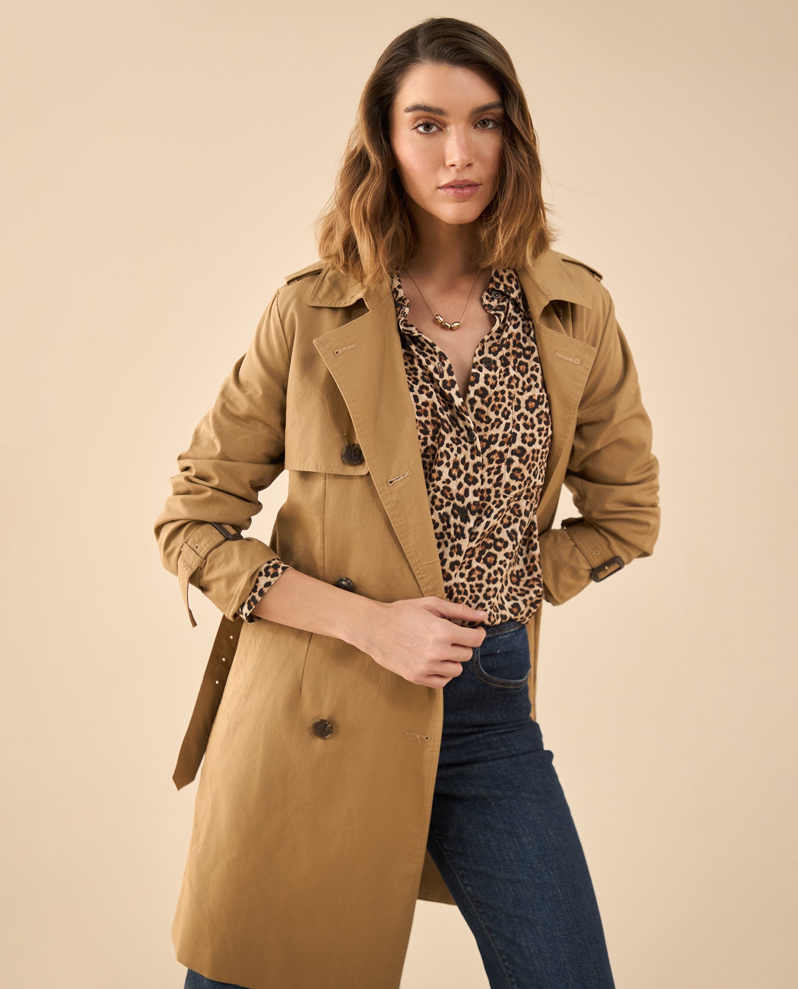 Camisa de animal print para mujer - Café 34_612G012_CAF171320_6