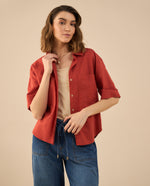 Camisa manga corta para mujer - Rojo