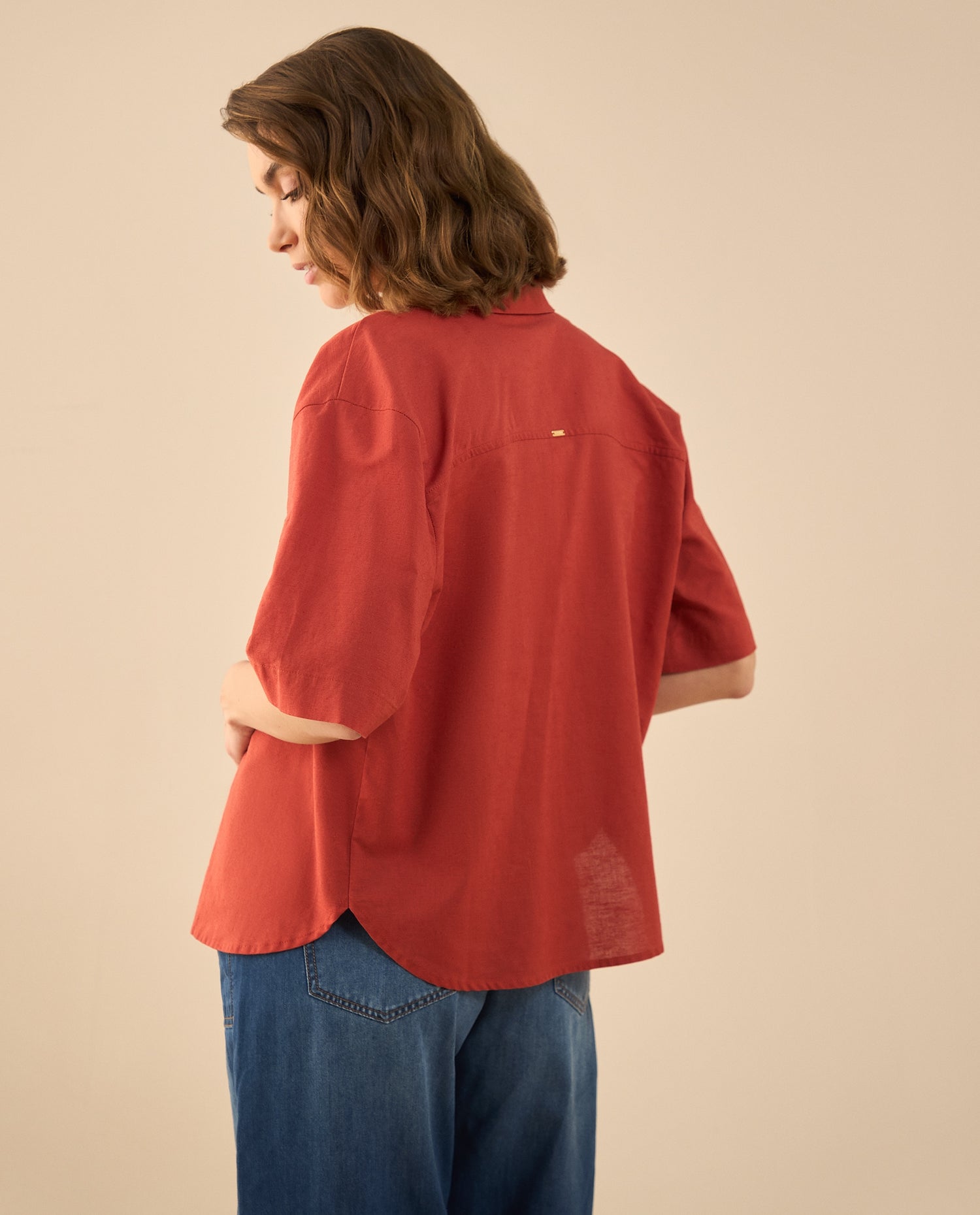Camisa manga corta para mujer - Rojo