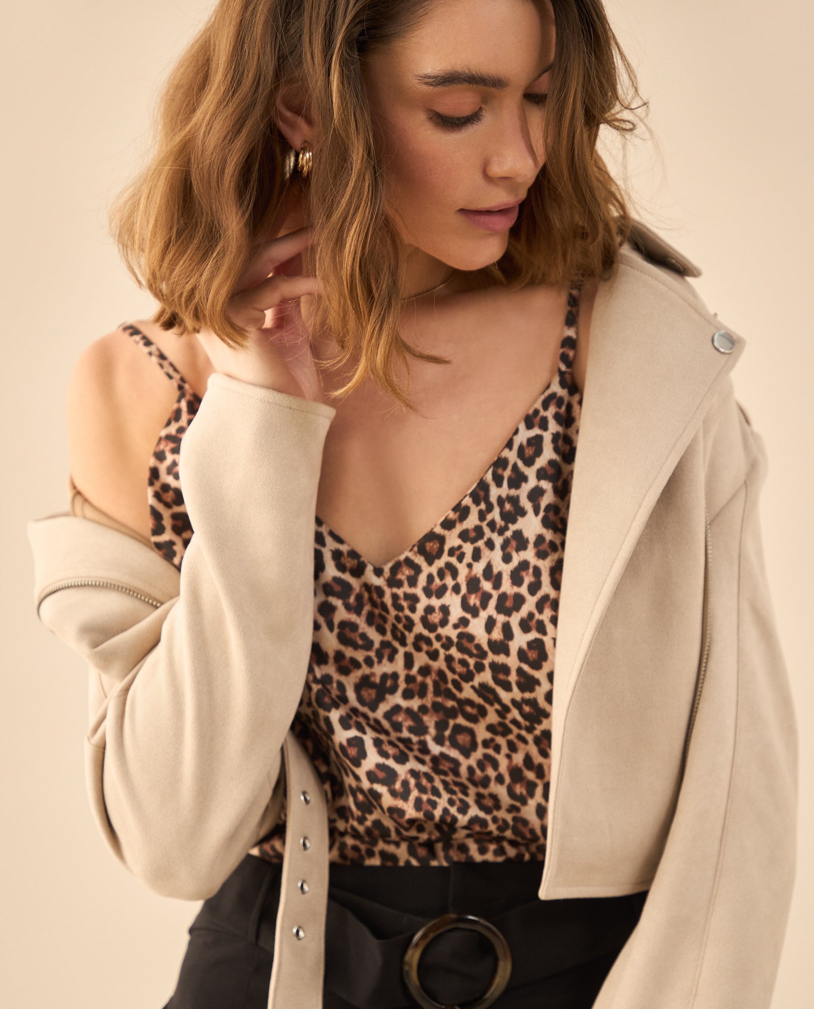 Camisa de animal print para mujer - Café 34_612G030_CAF171320_0