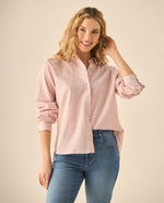 Camisa de diseño a rayas para mujer - Rojo