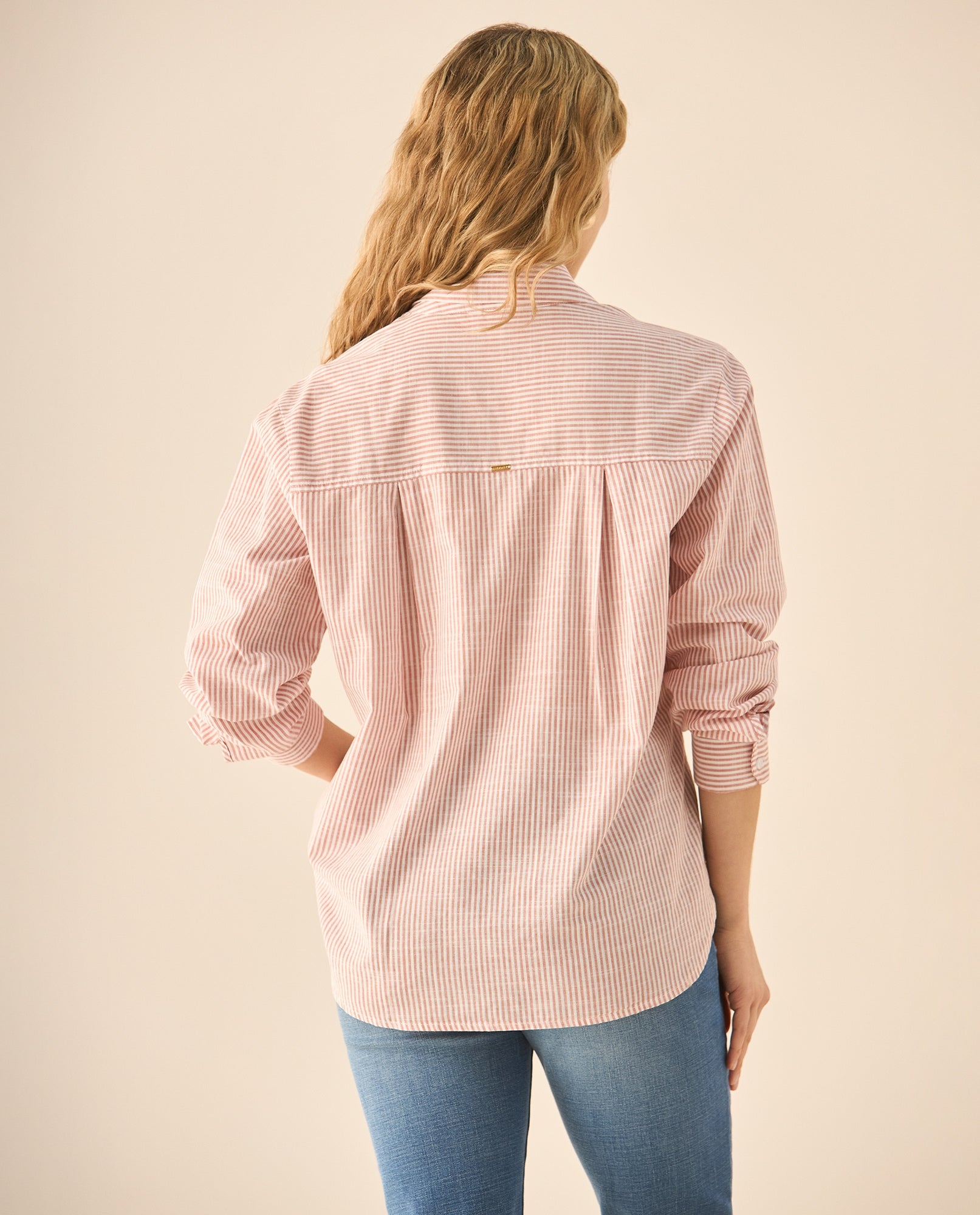 Camisa de diseño a rayas para mujer - Rojo 34_612G040_ROJ181444_5