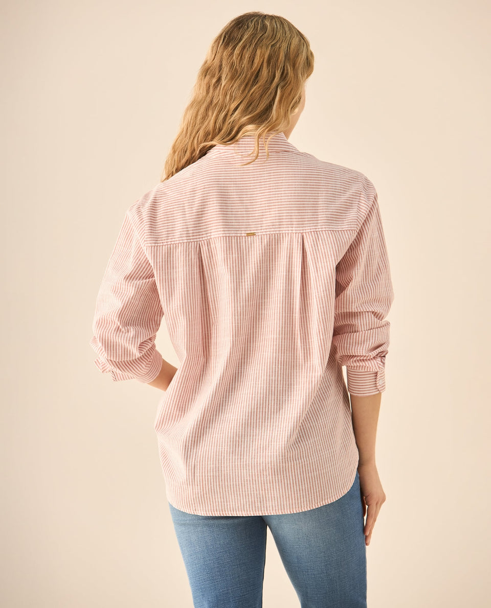 Camisa de diseño a rayas para mujer - Rojo 34_612G040_ROJ181444_5