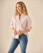 Camisa de diseño a rayas para mujer - Amarillo