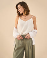 Camisa en silueta tipo A para mujer - Crudo