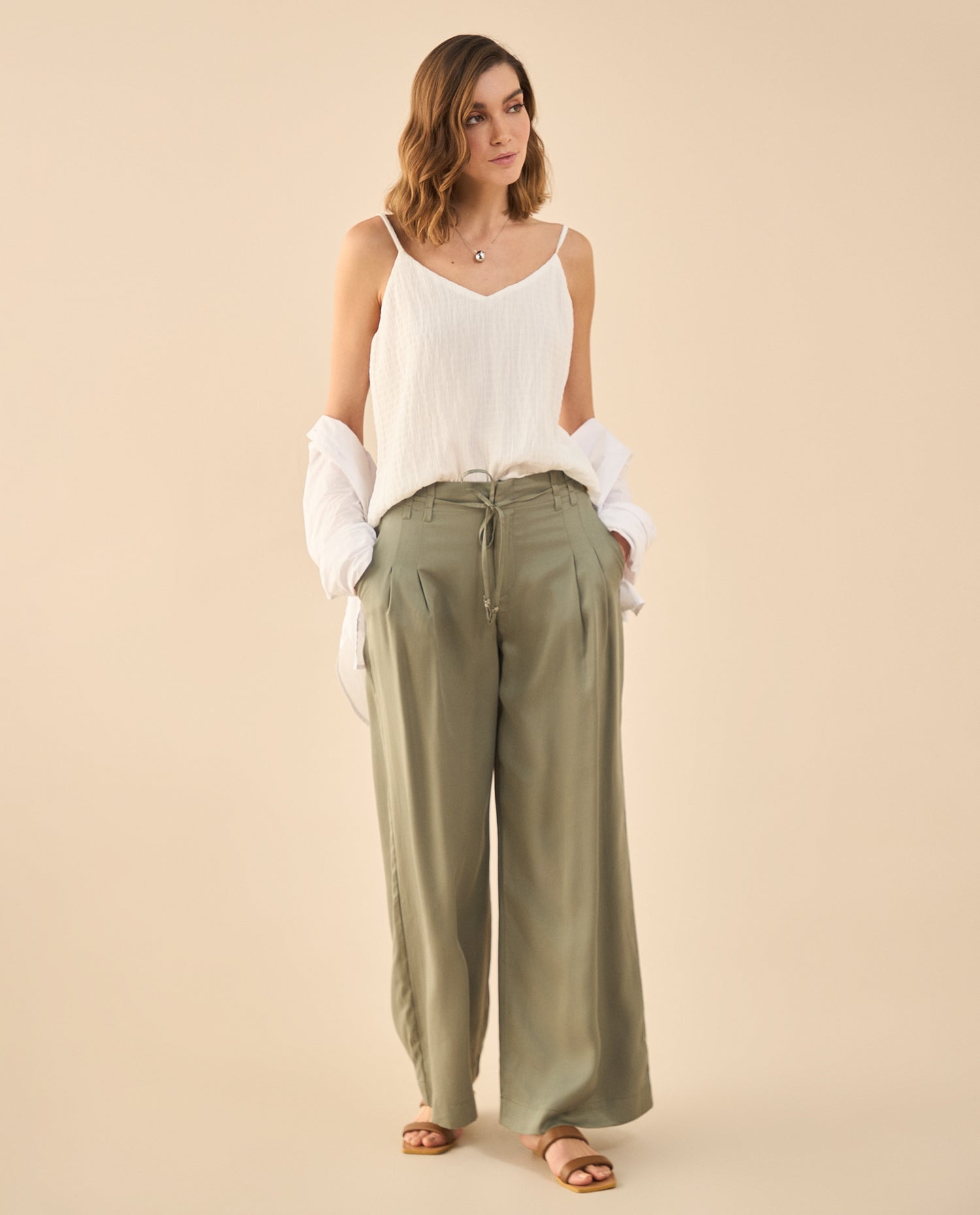 Camisa en silueta tipo A para mujer - Crudo