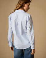 Camisa manga larga con bordado floral - Crudo