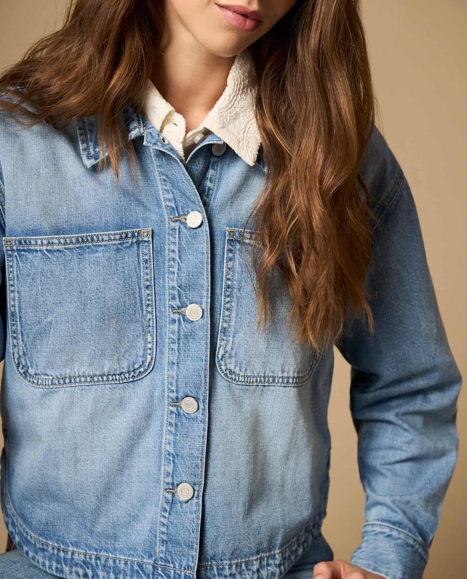 Camisa manga larga cuello camisero en algodón - Azul 34_612H002_AZU134110_3