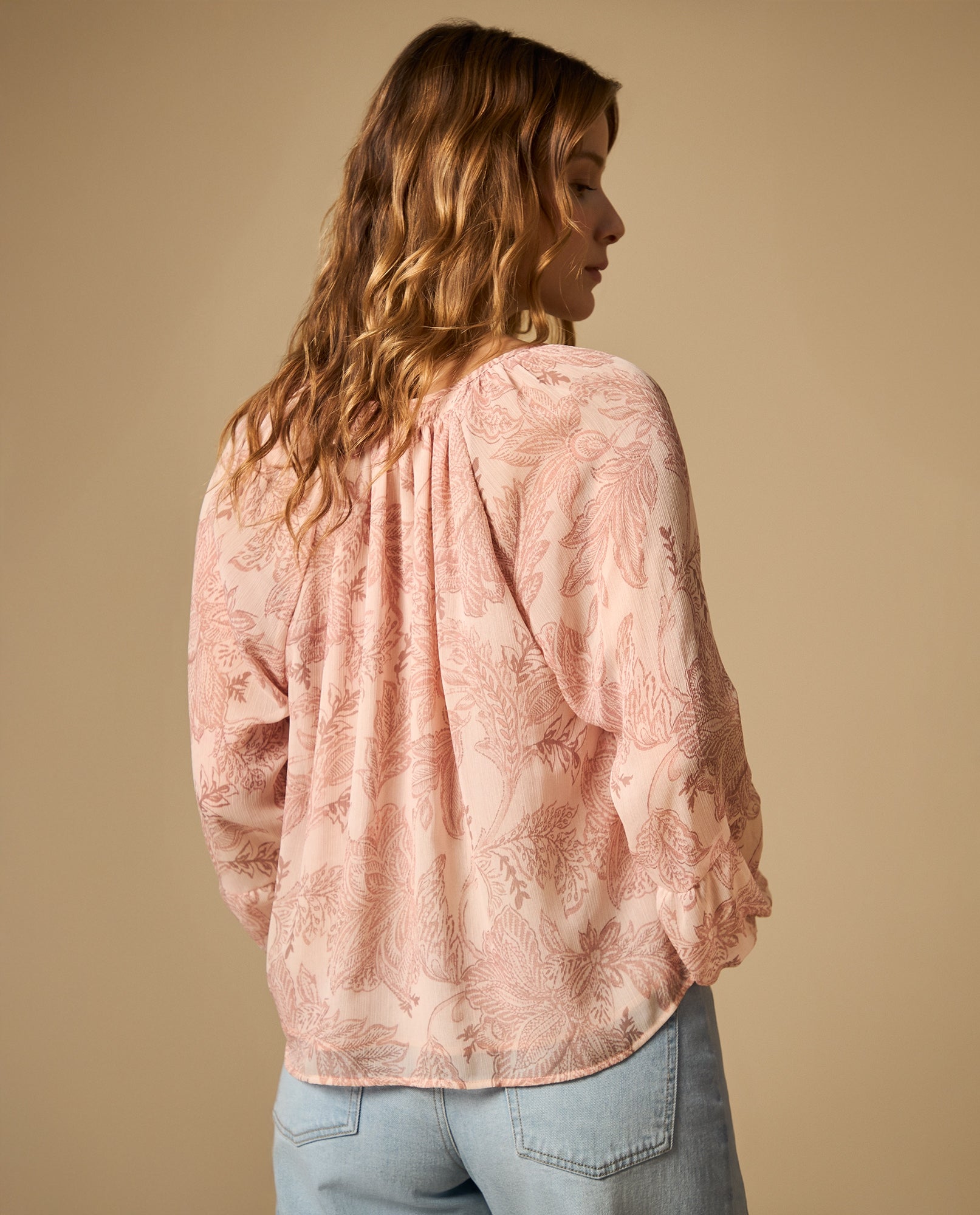 Camisa manga larga con mangas abullonadas y cuello redondo - Crudo 34_612H019_CRU130907_5