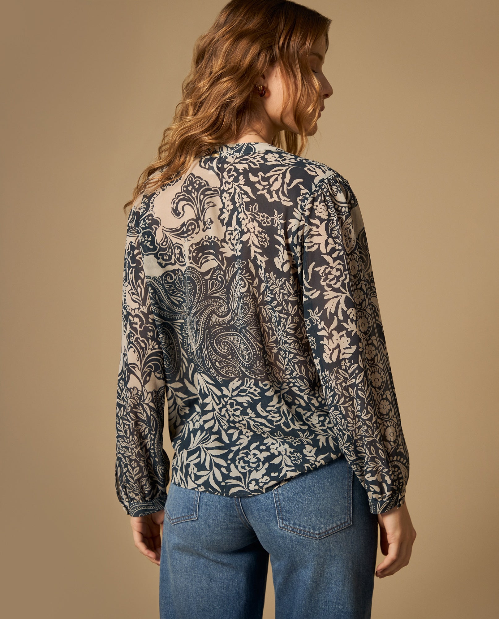 Camisa estampada manga larga cuello camisero - Azul 34_612H030_AZU194129_6
