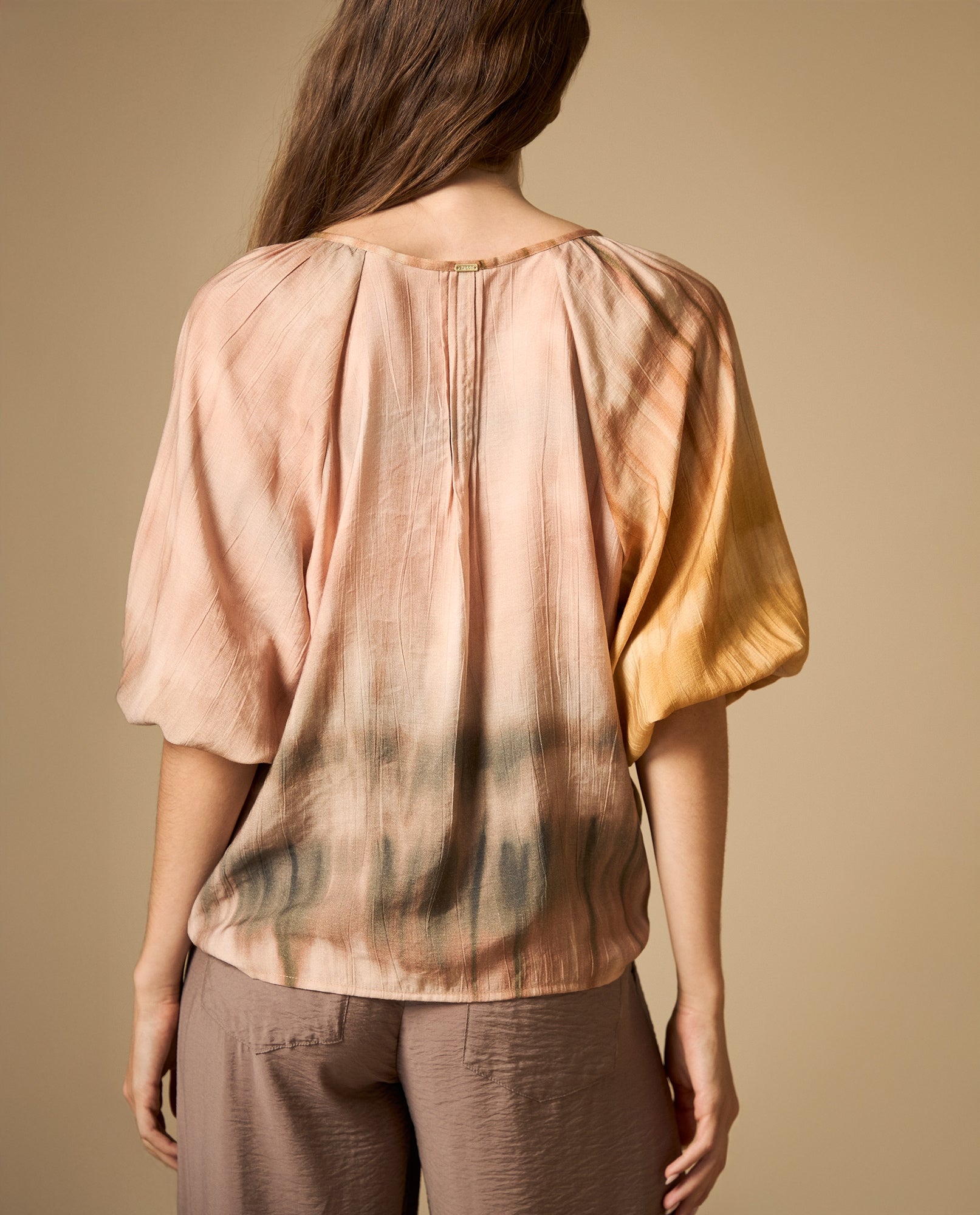 Camisa estampada manga 3/4 con lazo y borlas - Rosa 34_612H038_ROS141803_5